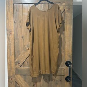Madewell Downtown Olive Brown Tie Back Dress